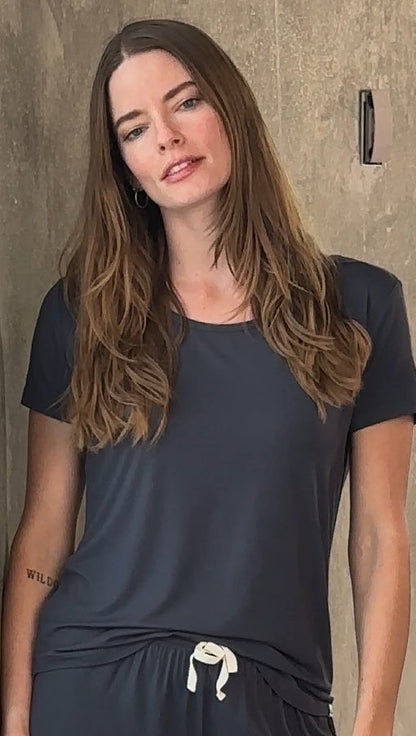 Women’s Soft Tee & Shorts Bamboo Lounge Set