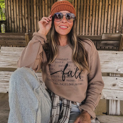 Fall Word Collage Graphic Sweatshirt