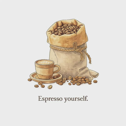 Coffee Bean Boxy Tee | Espresso Yourself, Minimal Coffee Shirt