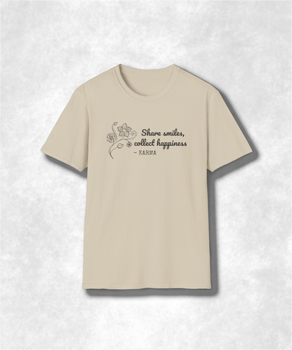 Share Smiles Collect Happiness T-Shirt | Inspirational Karma Tee