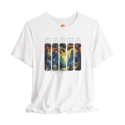 The Mystery of Her Karma T-Shirt - Women's Graphic Tee, Spiritual Streetwear, Boho Chic Clothing, Inspirational Apparel, Unique Gift Idea